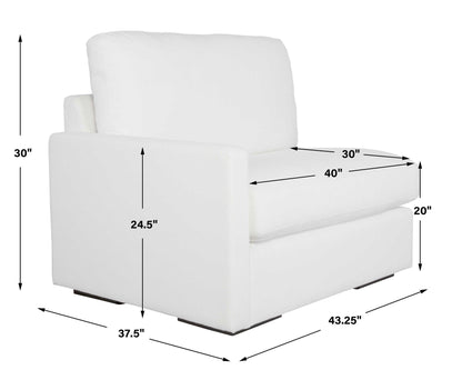 Refuge - Arctic White Left Arm Facing Sofa