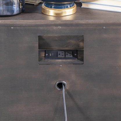 Lancia - 2 Drawer Nightstand - Charred Oak