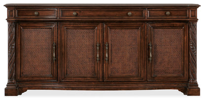 Charleston - Four Door-Three Drawer Buffet - Dark Brown