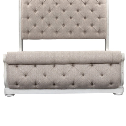 Magnolia Manor - King Upholstered Sleigh Footboard - White