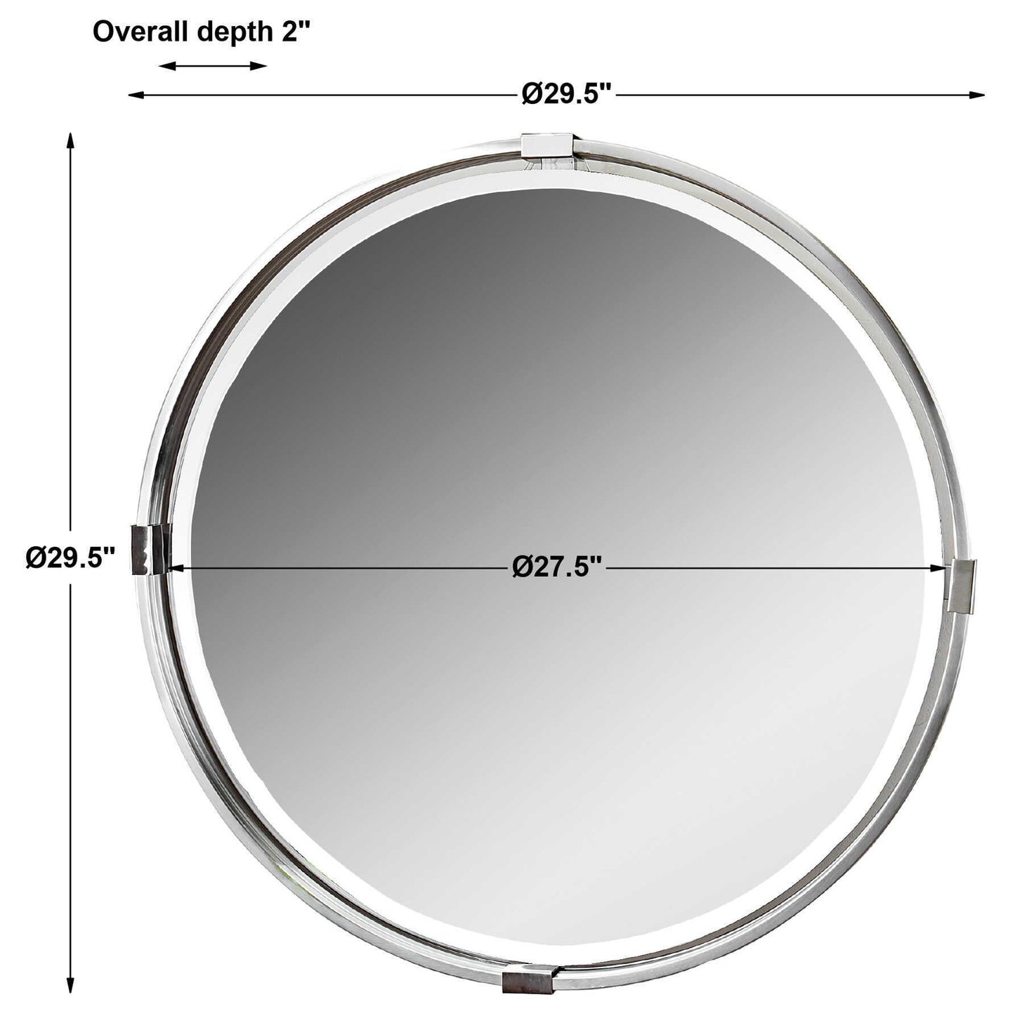 Tazlina - Round Mirror - Brushed Nickel