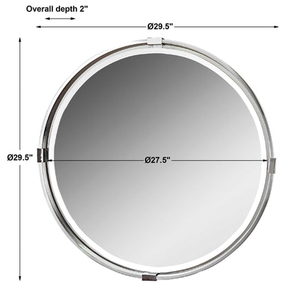 Tazlina - Round Mirror - Brushed Nickel