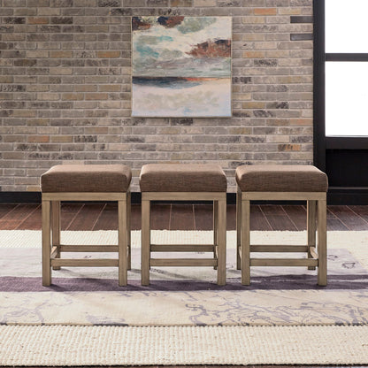 Sun Valley - Upholstered Console Stool (Set of 3) - Light Brown