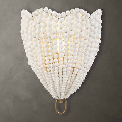 Biddeford - 1 Light Beaded Sconce - Gold / White