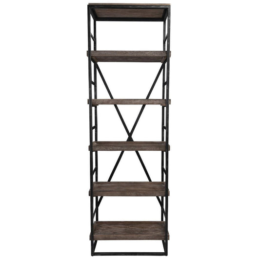 Evan - Single Bookshelf - Olive Brown