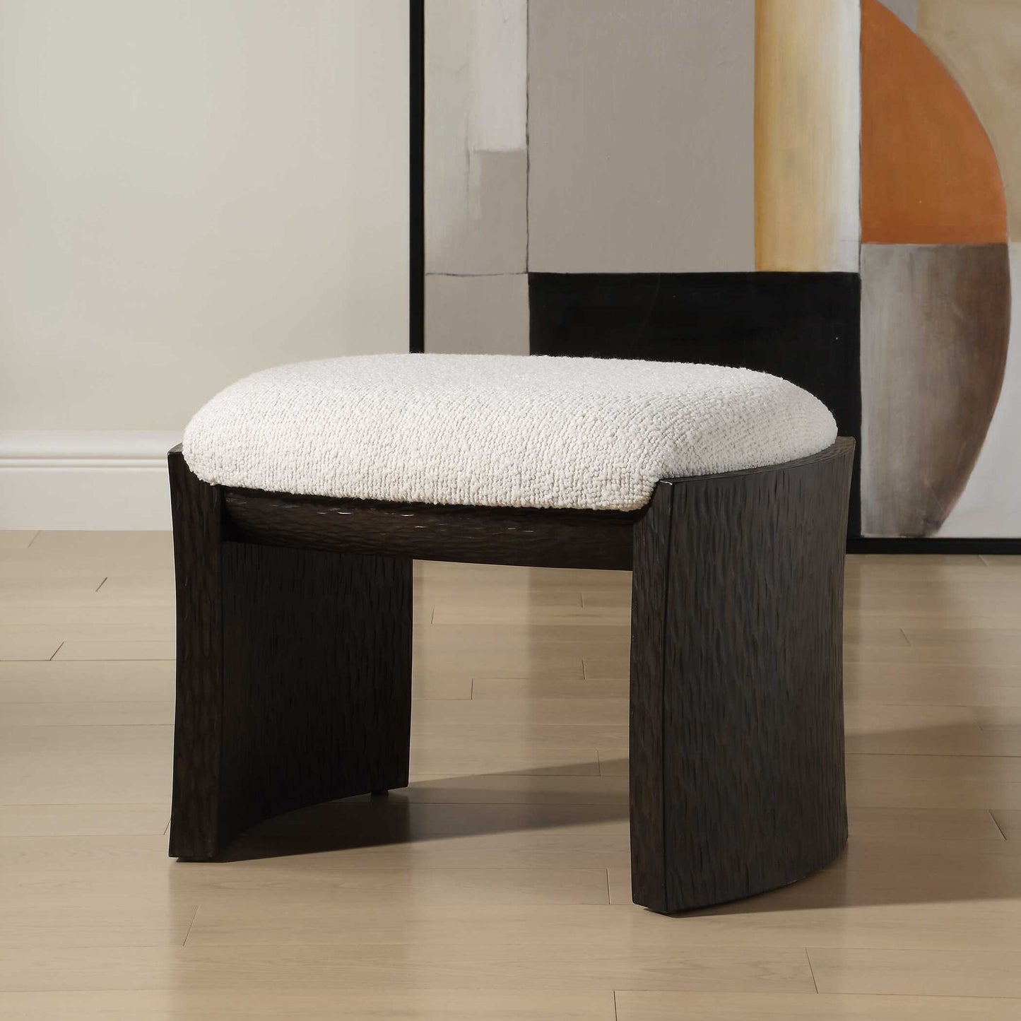 Port - Small Bench - Walnut / White