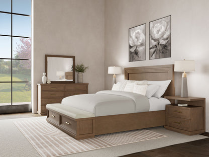 Cascade - California King / King Upholstered Storage Footboard - Casual Mink