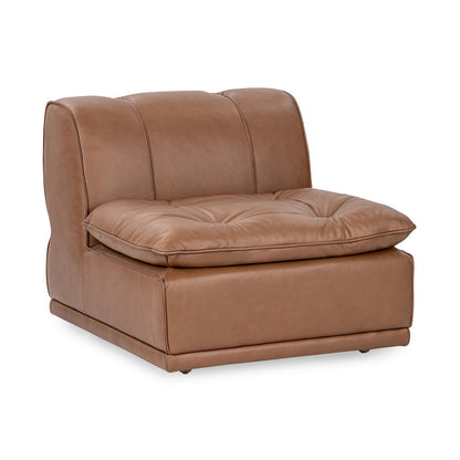 Haven - Leather Armless Chair - Toffee Brown