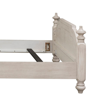 Farmhouse Reimagined - Queen Poster Footboard - Antique White / Chestnut Tops