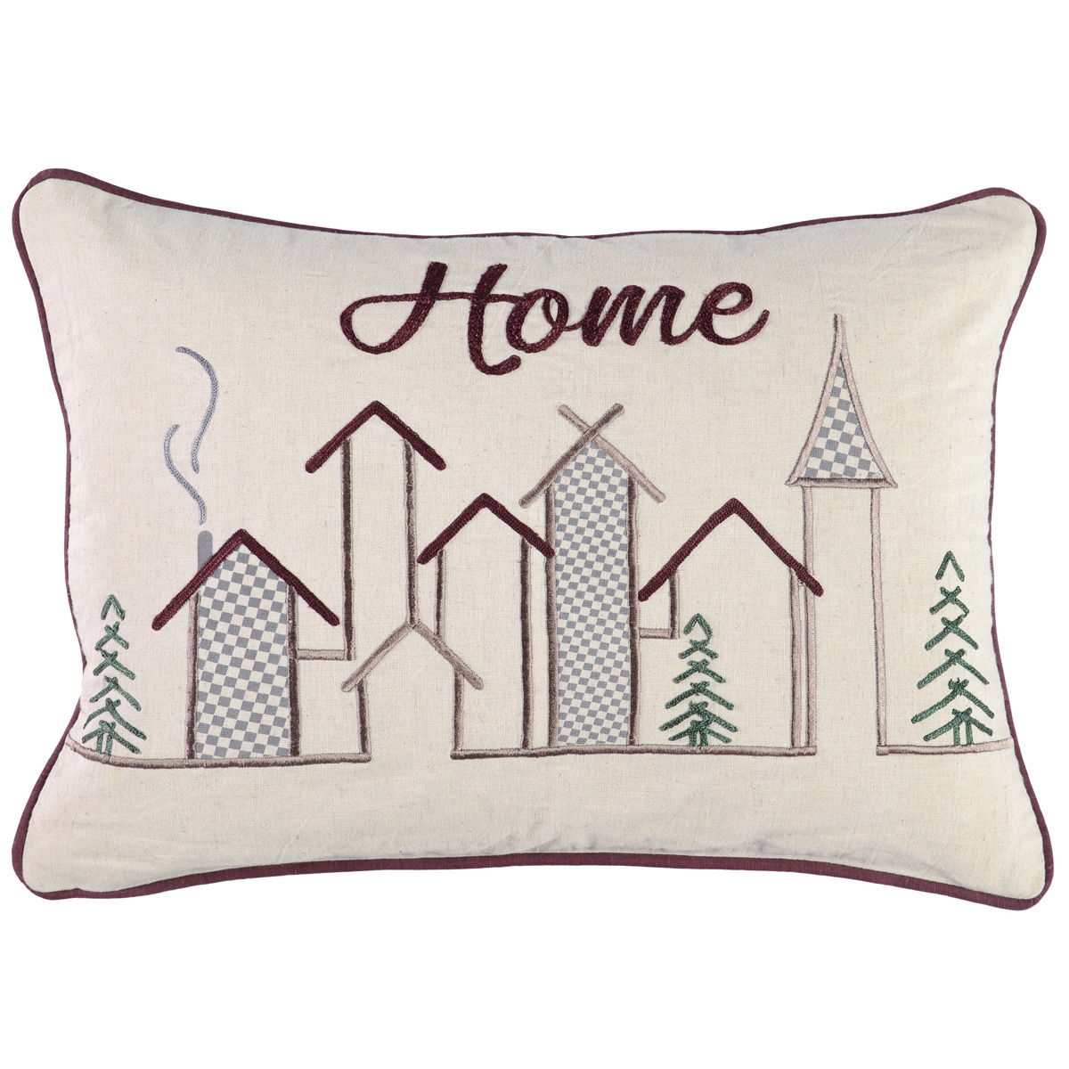 Holiday - VE Winter Town Pillow - Natural