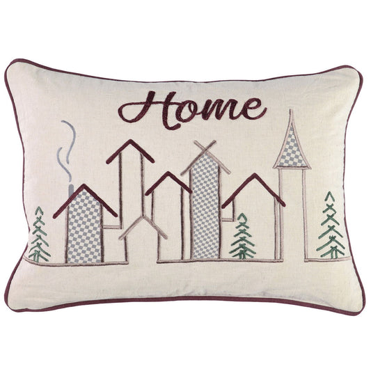 Holiday - VE Winter Town Pillow - Natural