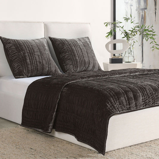 Seville - 4 Piece King Quilt Set - Sable Brown