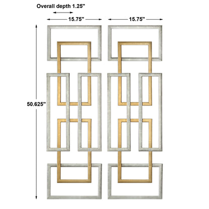 Aerin - Geometric Wall Art (Set of 2) - Gold