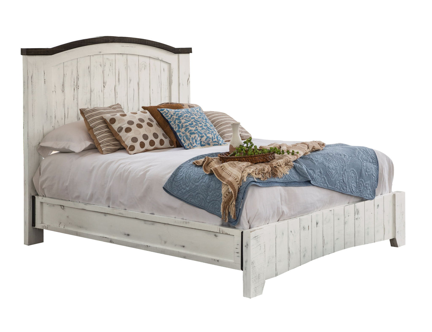 Pueblo - King Headboard - Antiqued White
