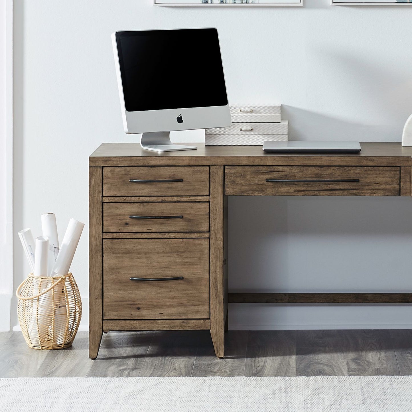 Shaker Lakes - L Writing Desk Top - Harvest Brown