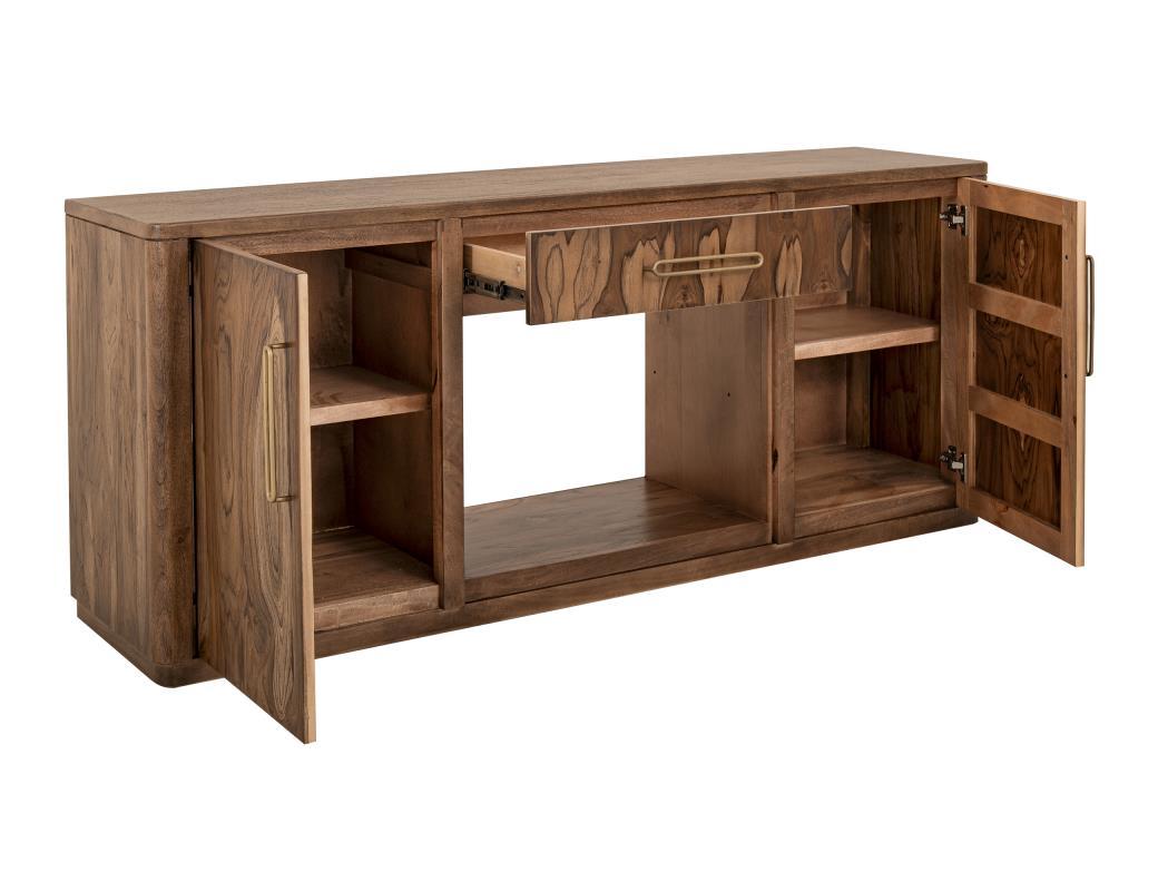 Balam - 1 Drawer & 2 Door Electric Fireplace - Light Brown