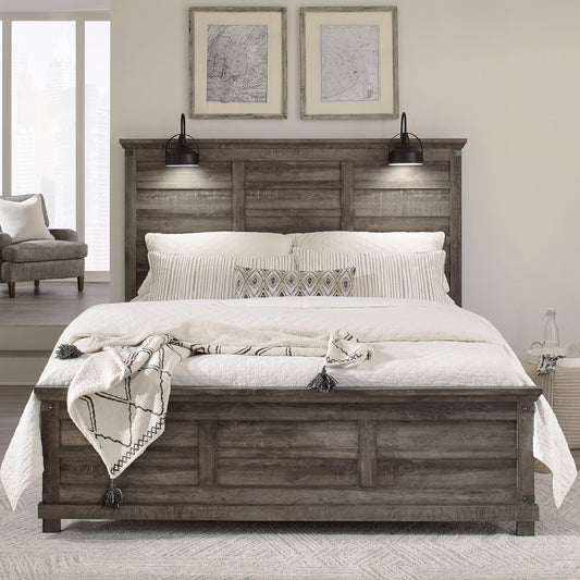 Lakeside Haven - Queen Panel Headboard & Footboard - Dark Brown