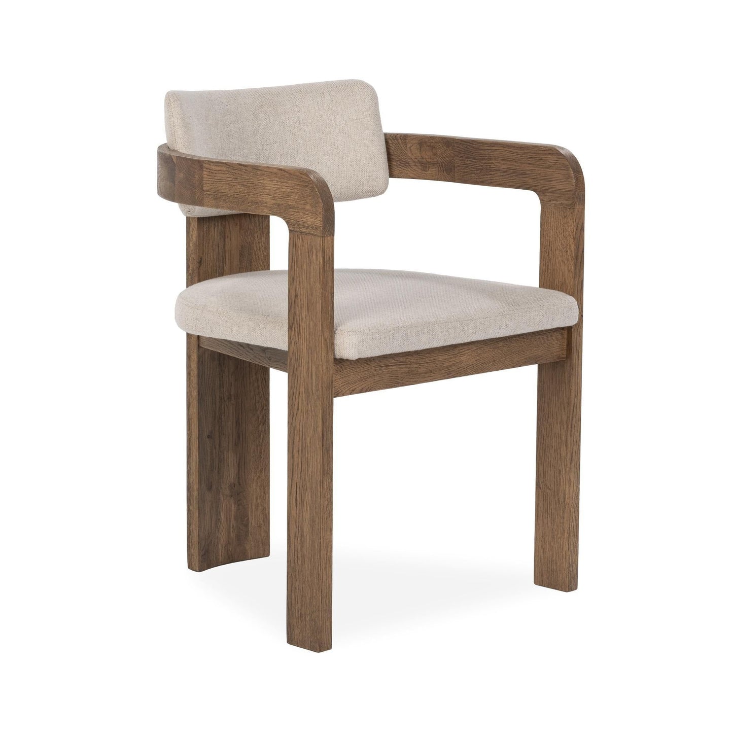 Labelle - Dining Armchair - Beige / Dark Brown