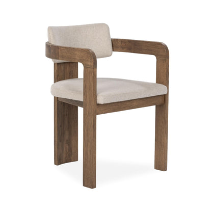 Labelle - Dining Armchair - Beige / Dark Brown