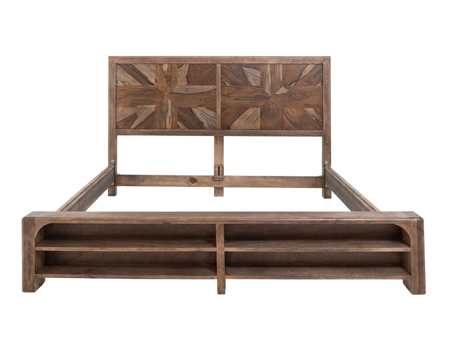 Praga - Queen Storage Platform - Almond / Barrel Brown