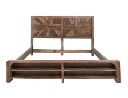 Praga - Queen Storage Platform - Almond / Barrel Brown