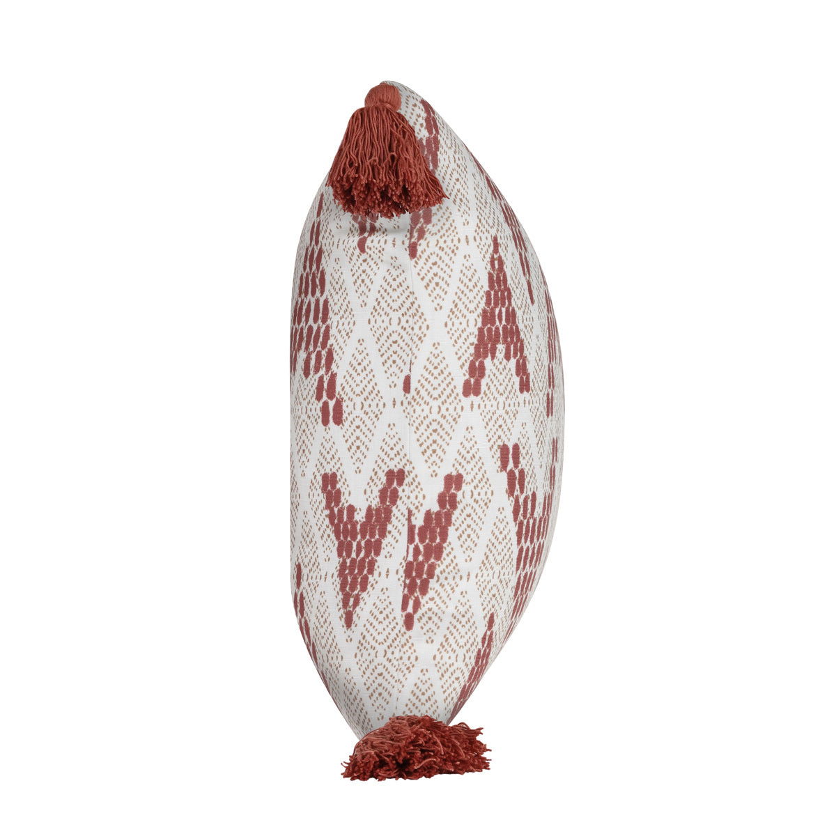 Terranea - Indoor/Outdoor Sanibel Pillow - Natural/Clay Red