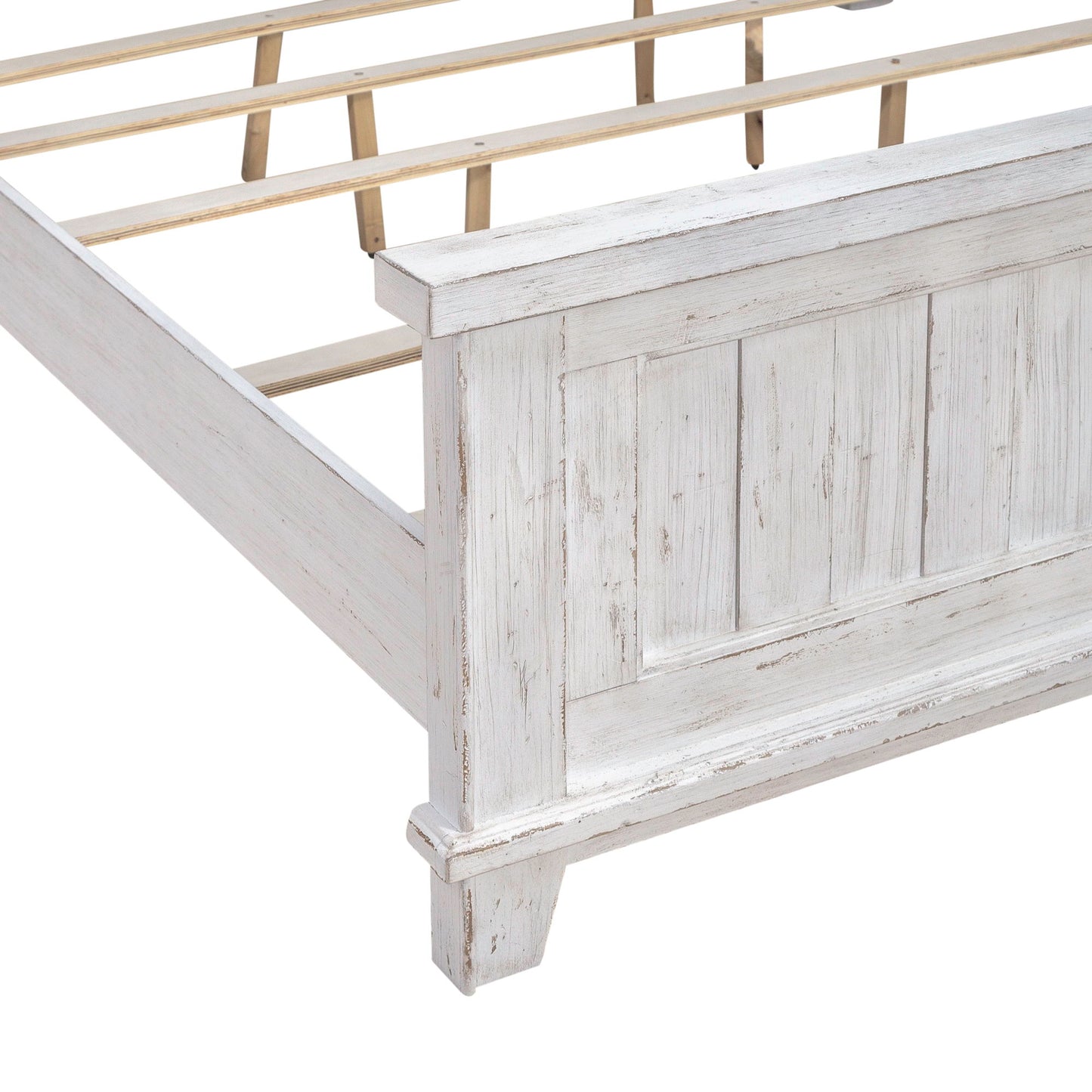 River Place - California King Panel Bed Rails - Riverstone White & Tobacco