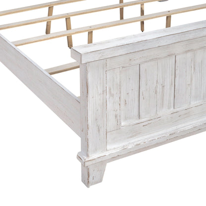 River Place - California King Panel Bed Rails - Riverstone White & Tobacco