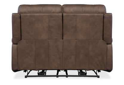 SS - Duncan Power Loveseat With Power Headrest & Lumbar - Dark Brown