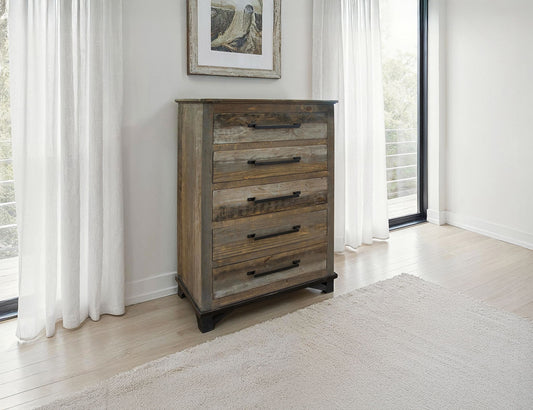Loft Brown - 5 Drawer Chest - Two Tone Gray / Brown
