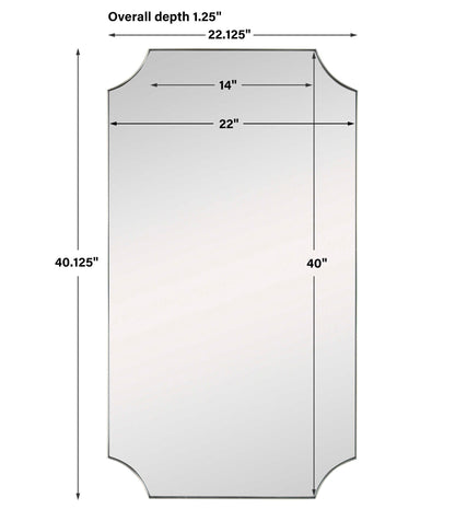 Lennox - Scalloped Corner Mirror - Brass