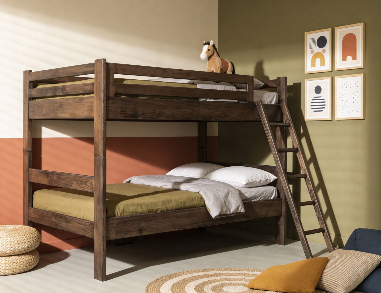 Forte - Top Bunk Bed Full Over Full - Brown