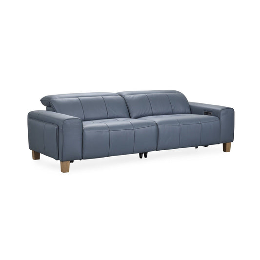 Alea - Leather Power Recliner Sofa - Blue