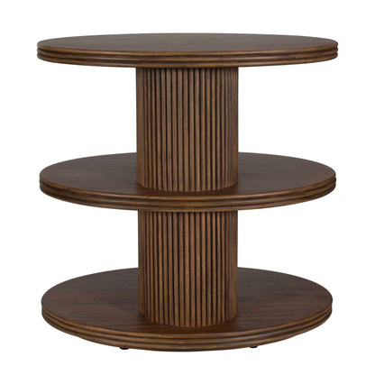 Top - Tier Oval Walnut Side Table - Woodtone