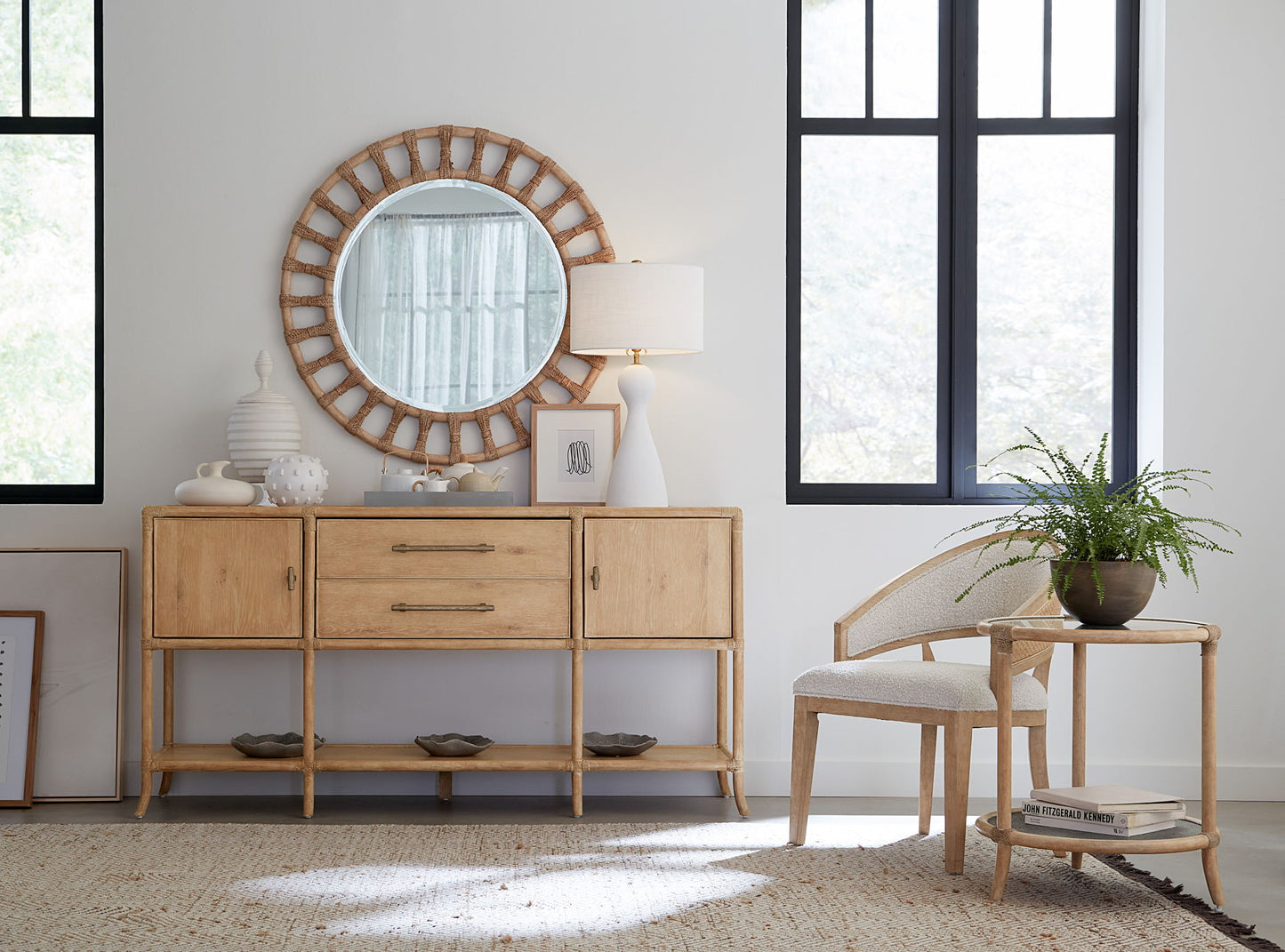 Retreat - Raffia Seagrass End Table - Beige
