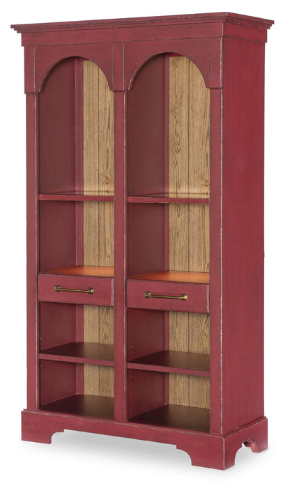 Vintage Market - Arched Bookcase - Barnwood Oak And Spiced Apple