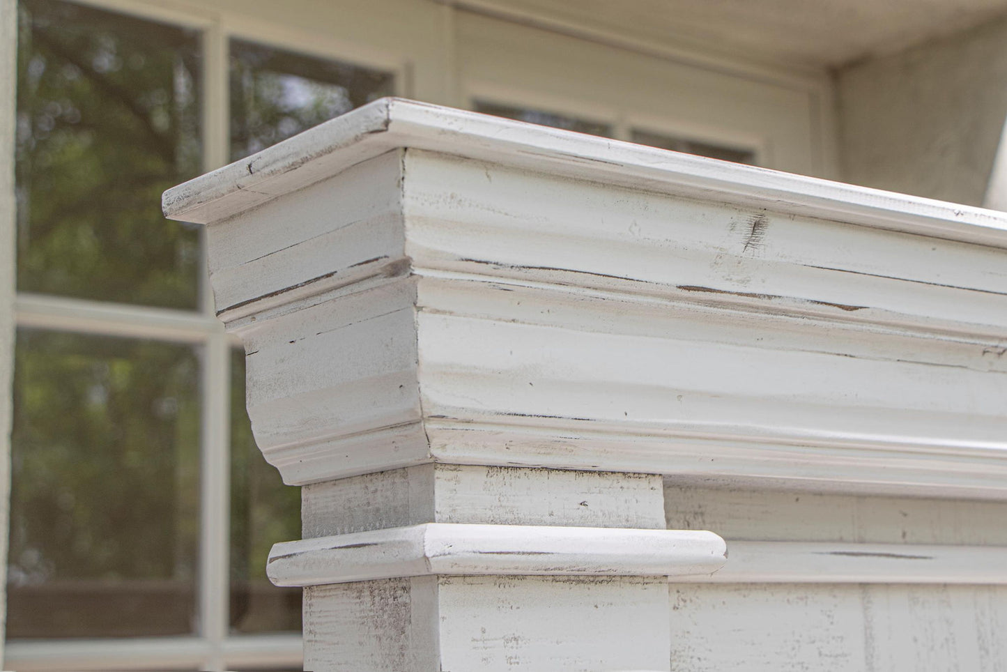 Terra - King Headboard - Distressed White