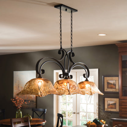 Vetraio - 3 Light Kitchen Island Light - Bronze