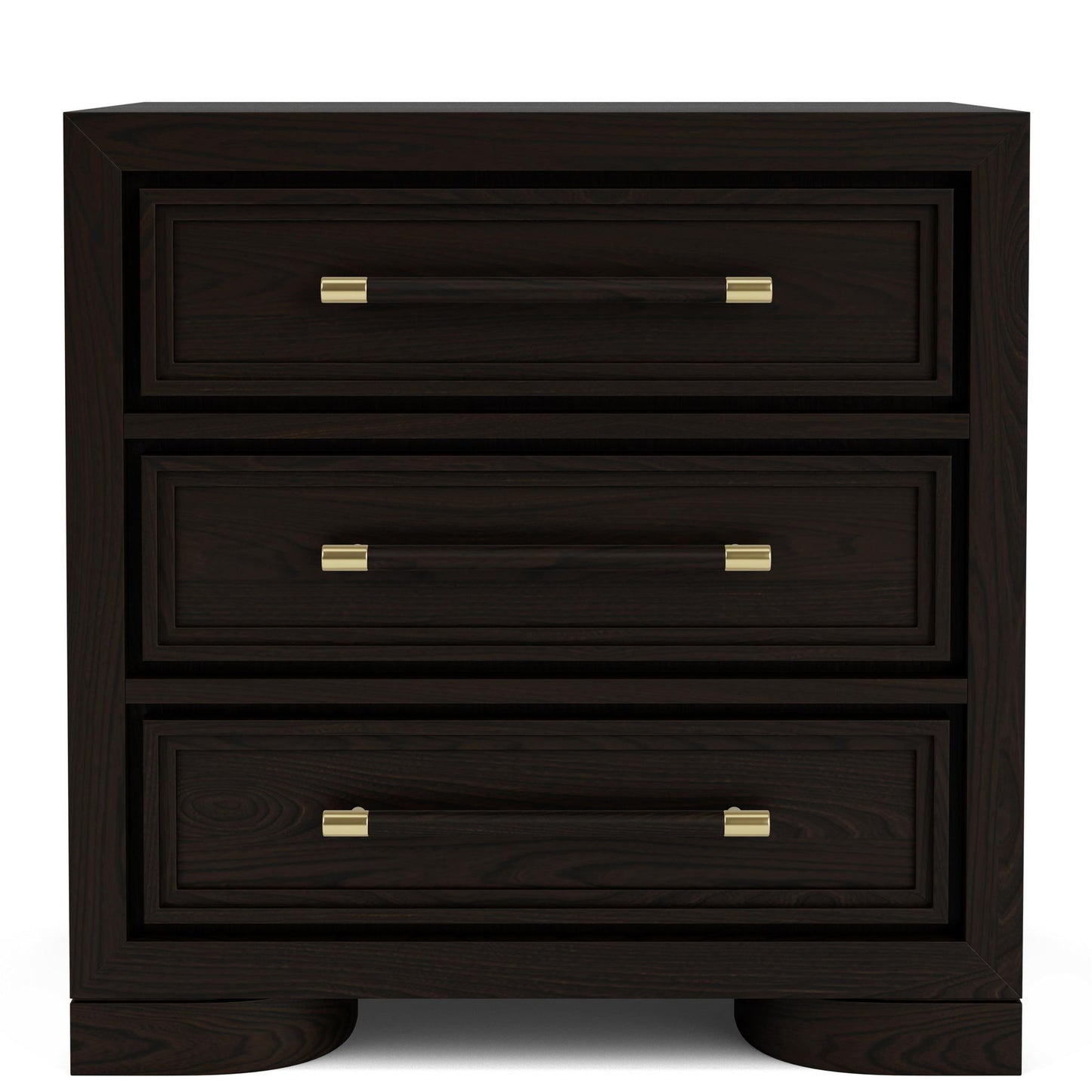 Lydia - Three Drawer Nightstand - Dark Brown