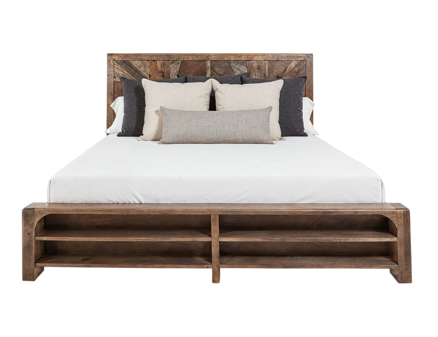 Praga - Queen Headboard - Almond / Barrel Brown