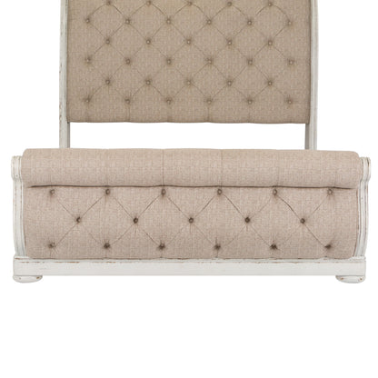 Abbey Park - Queen Upholstered Sleigh Footboard - White