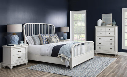 Cottage Park - Spindle Headboard King / California King - Aged White