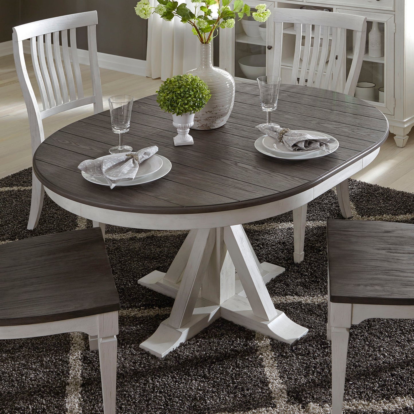 Allyson Park - Single Pedestal Table Top - White