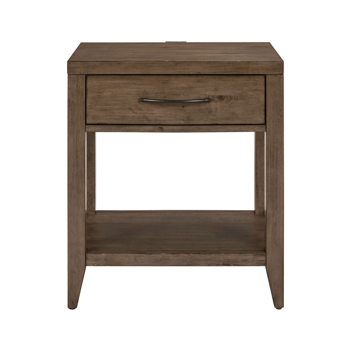 Shaker Lakes - Open Nightstand With Charging Station - Brown