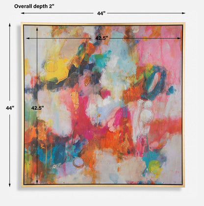 A Colorful Mindset - Framed Abstract Art - Gold