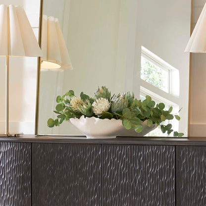 Protea Blooms - Bowl Centerpiece - Green / White