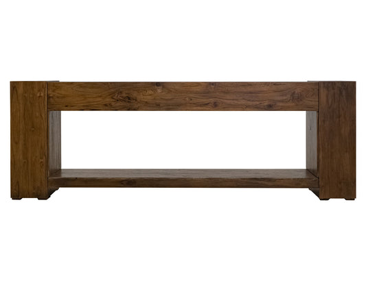 Natural Teca - Console 94" Electric Fireplace Compatible - Brown