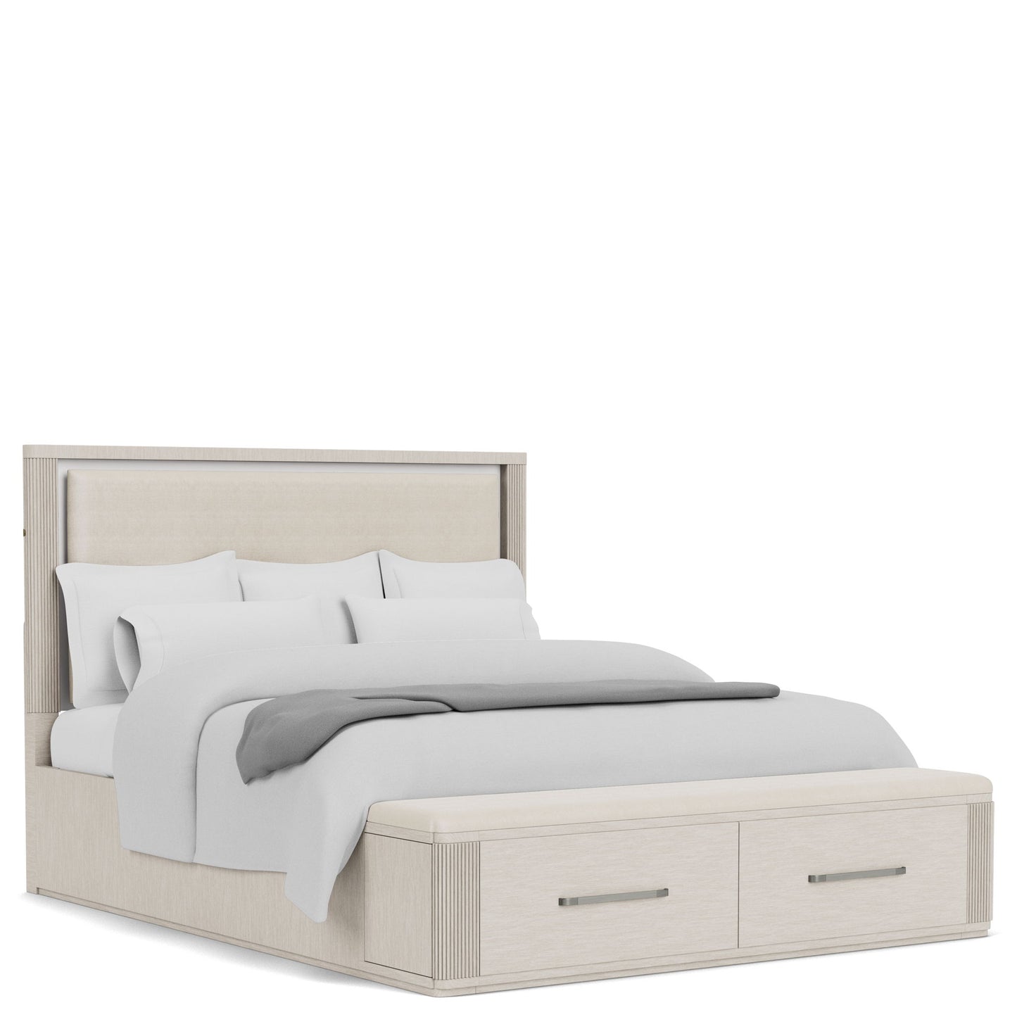 Alexis - King Upholstered Panel Headboard - Latte Essence