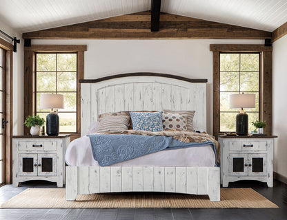 Pueblo - Queen Footboard & Rails - Antiqued White