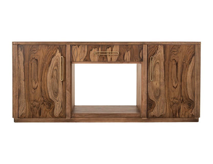 Balam - 1 Drawer & 2 Door Electric Fireplace - Light Brown